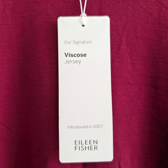 Eileen Fisher Hibiscus Mock Neck Caftan Slit Side Pullover Top Long Sleeves - M - Picture 3 of 14